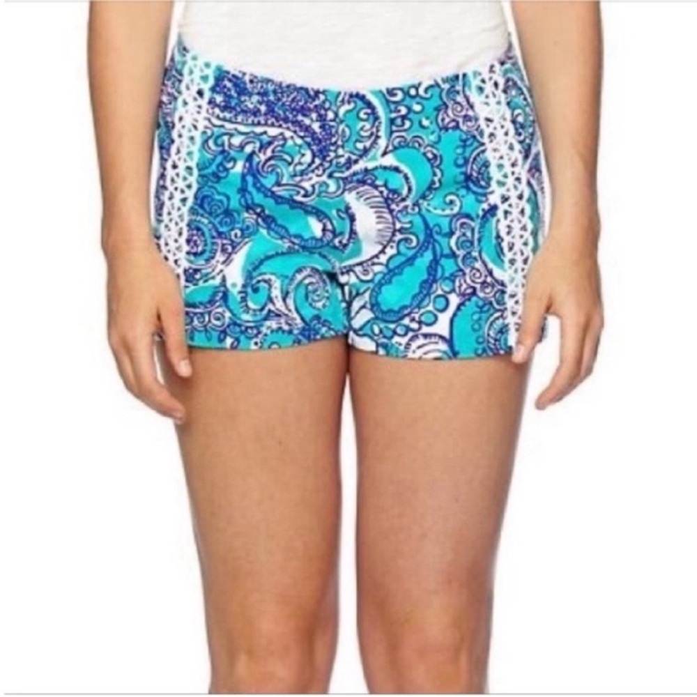 Lilly Pulitzer Liza shorts blue seatoam Montauk